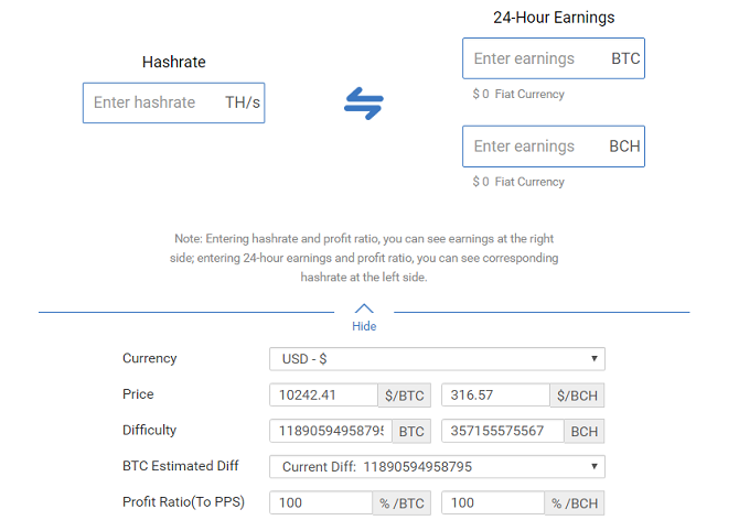 btc.com mini calculadora de mineração de Bitcoin