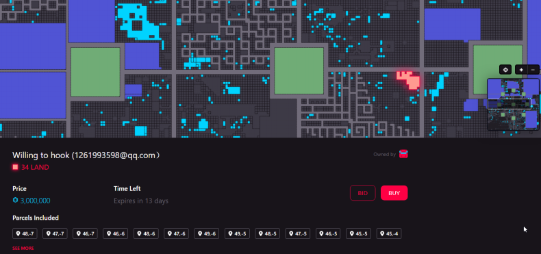 decentraland土地出售