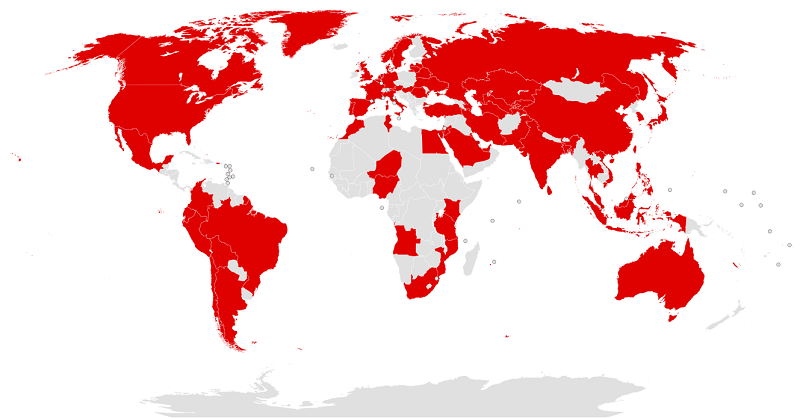 Países afetados pelo WannaCry