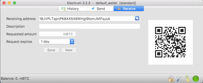 página de envío de billetera de criptomonedas electrum