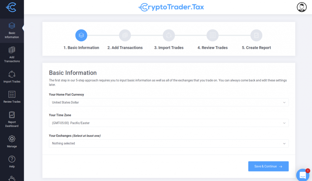 „CryptoTraderTax“ naudojimas