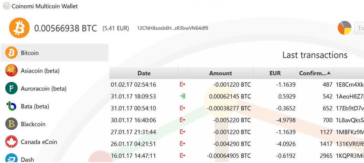 Peňaženka Coinomi Multicoin