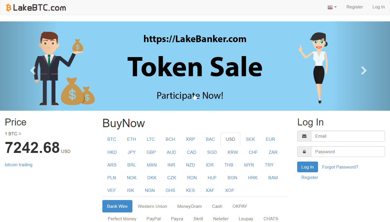 Handel bitcoinami LakeBTC