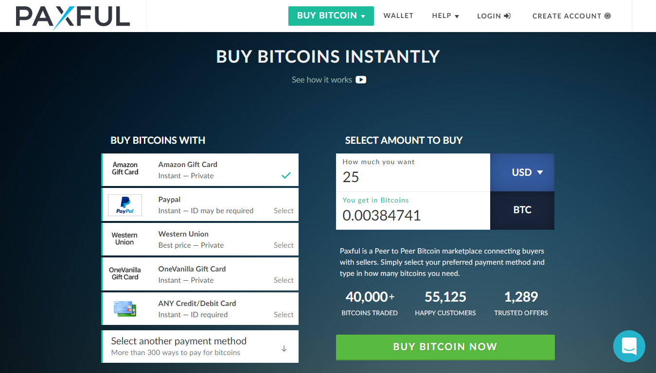 Koop en verkoop bitcoin direct met Paxful