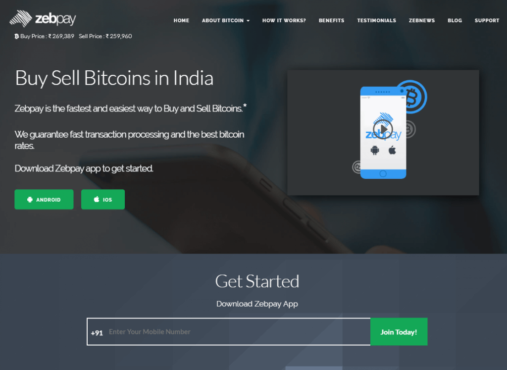 ZebPay bitcoin-utbyte