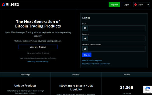 Plataforma de negociación de futuros de Bitcoin BitMEX
