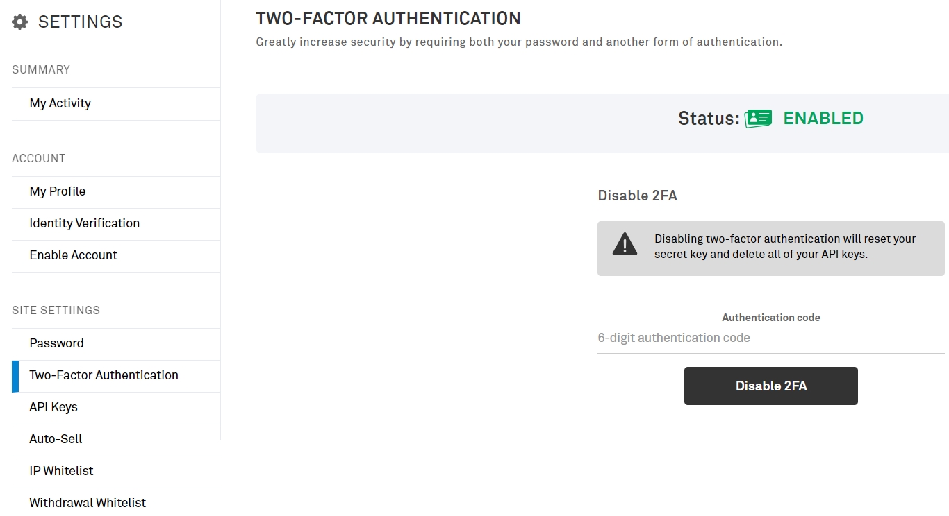 2FA en Bittrex