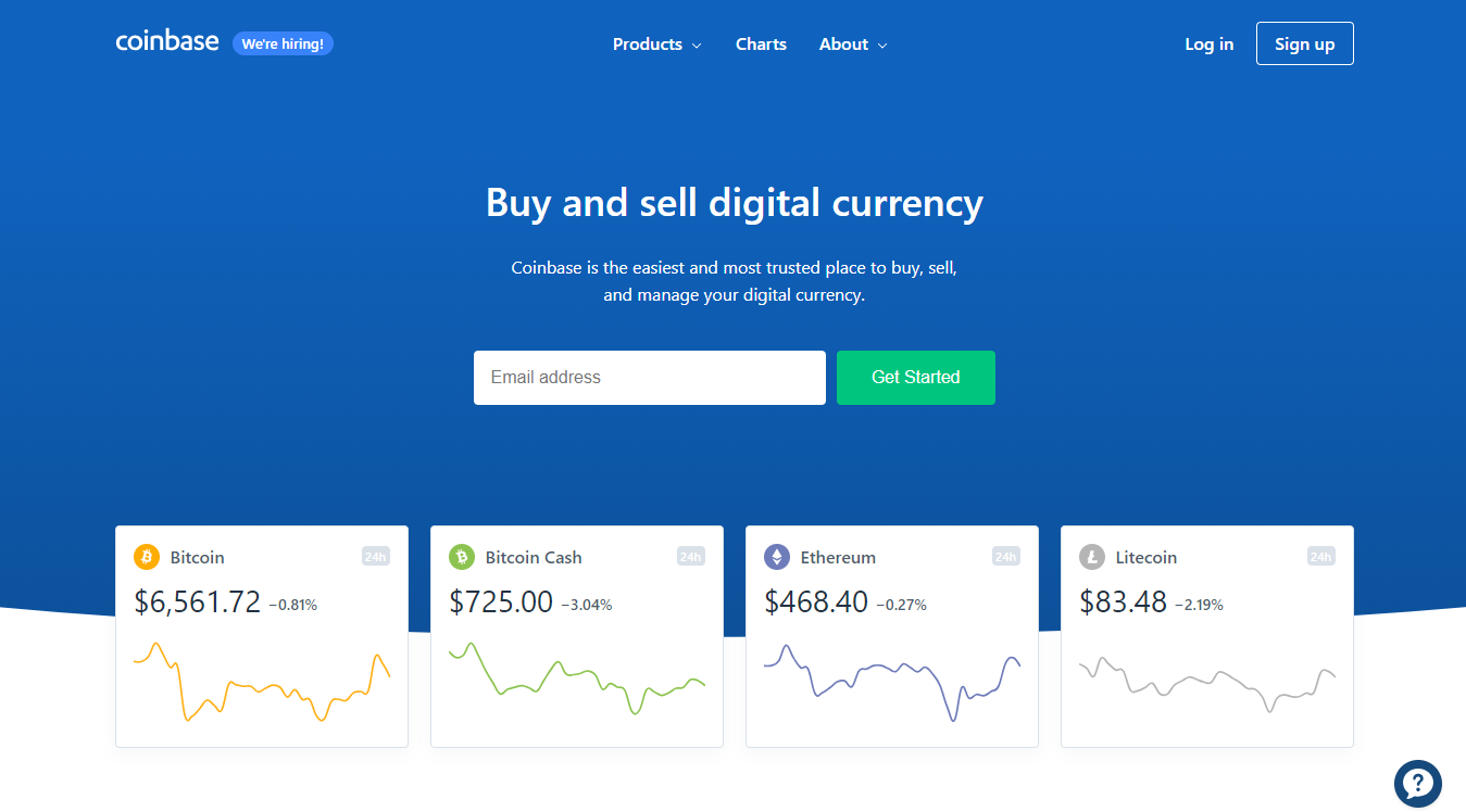 Plataforma de moneda digital Coinbase