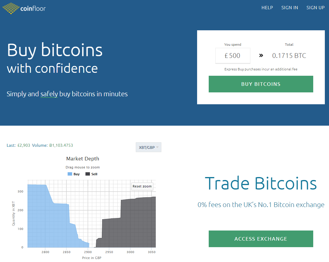 Obțineți BTC la Coinfloor bitcoin exchange