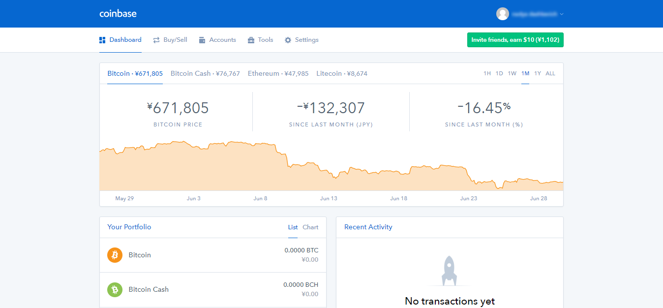 Pulpit nawigacyjny Coinbase