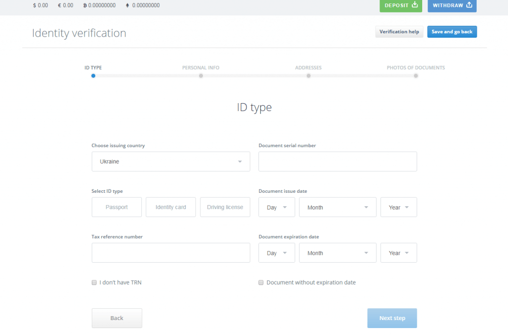 Detalles de identificación