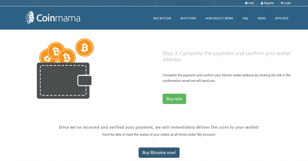 Coinmama har ikke BTC-lommebok