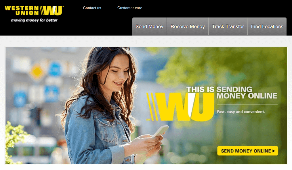Kontant alternativ tilgjengelig via Western Union