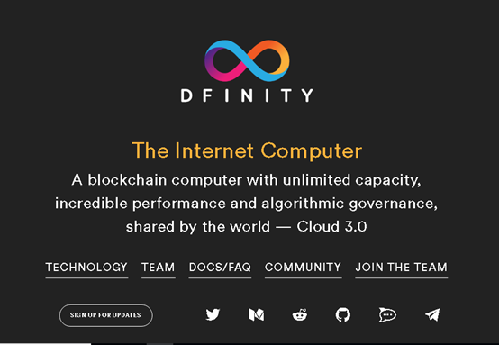 Sitio web de Dfinity