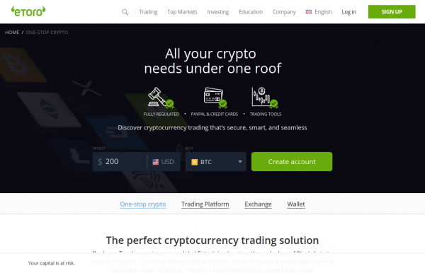 Broker eToro Bitcoin do handlu krótkiego