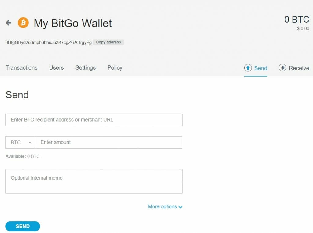 BitGo-portemonnee-transactie