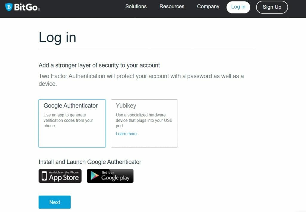 BitGo-authenticatie