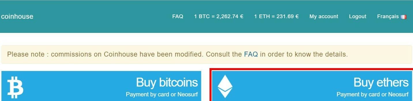 Nakúpte bitcoiny v Coinhouse