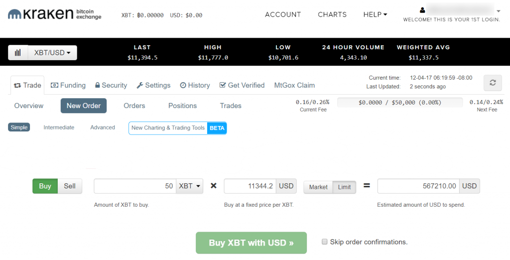 Opções de pedido de Bitcoin via Kraken