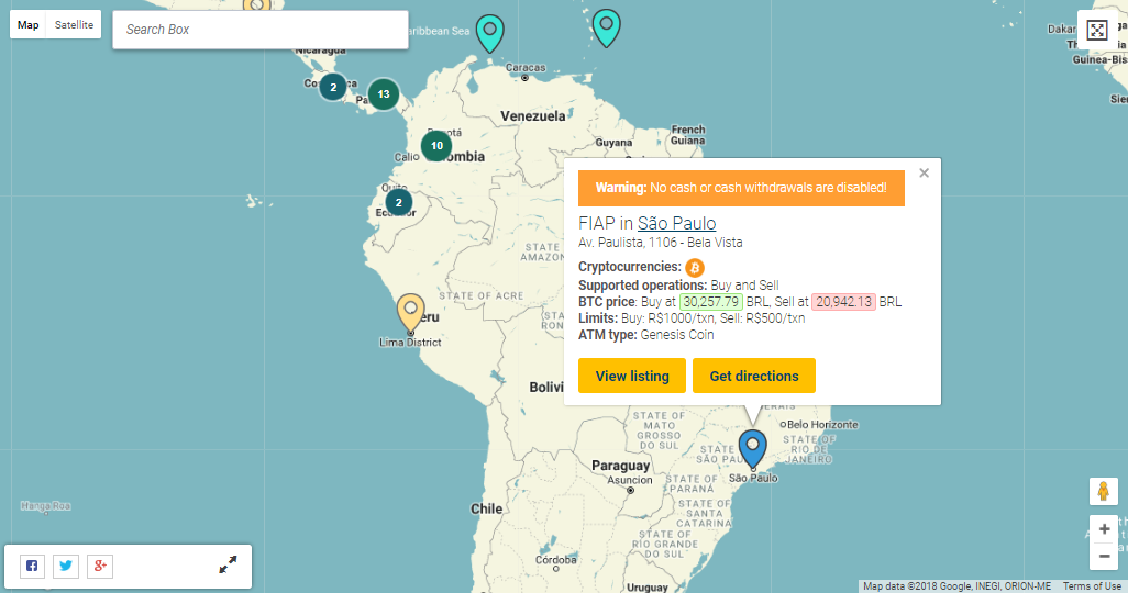 Bitcoin-bankomater i Brasilien