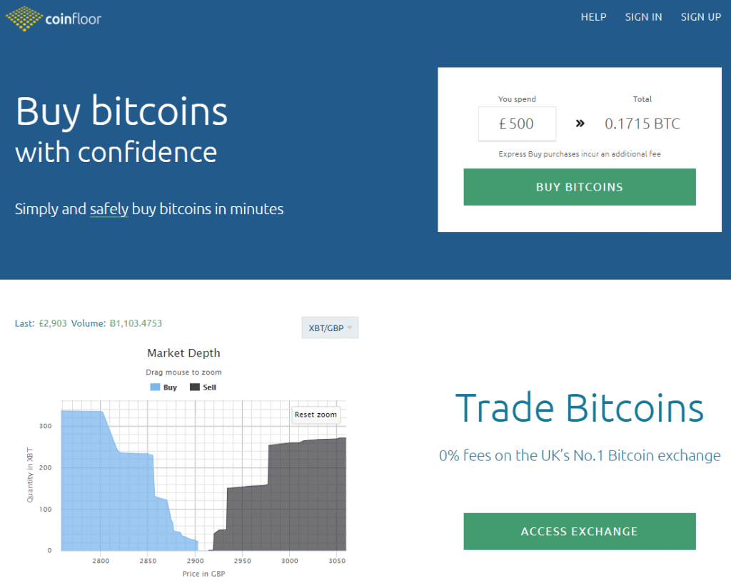 Koop BTC bij Coinfloor bitcoin-wisselaar