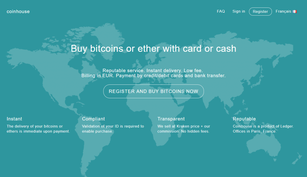 Wissel bitcoin uit met Coinhouse