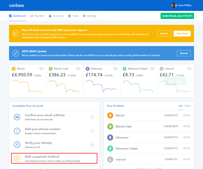 pulpit nawigacyjny coinbase