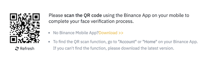 QR kód aplikácie Binance