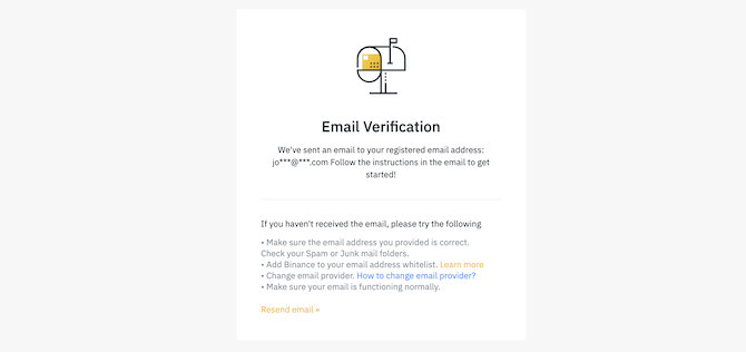 Binance e-postbekreftelse