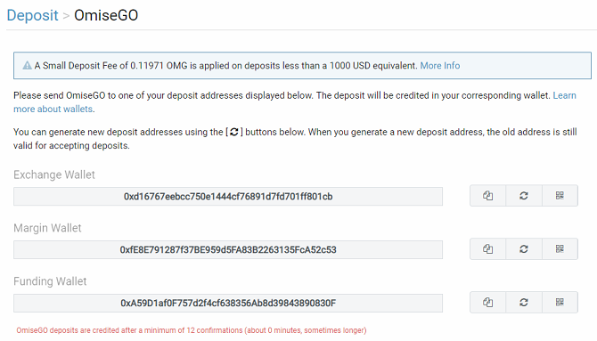 omisego bitfinex中的公共加密货币钱包密钥