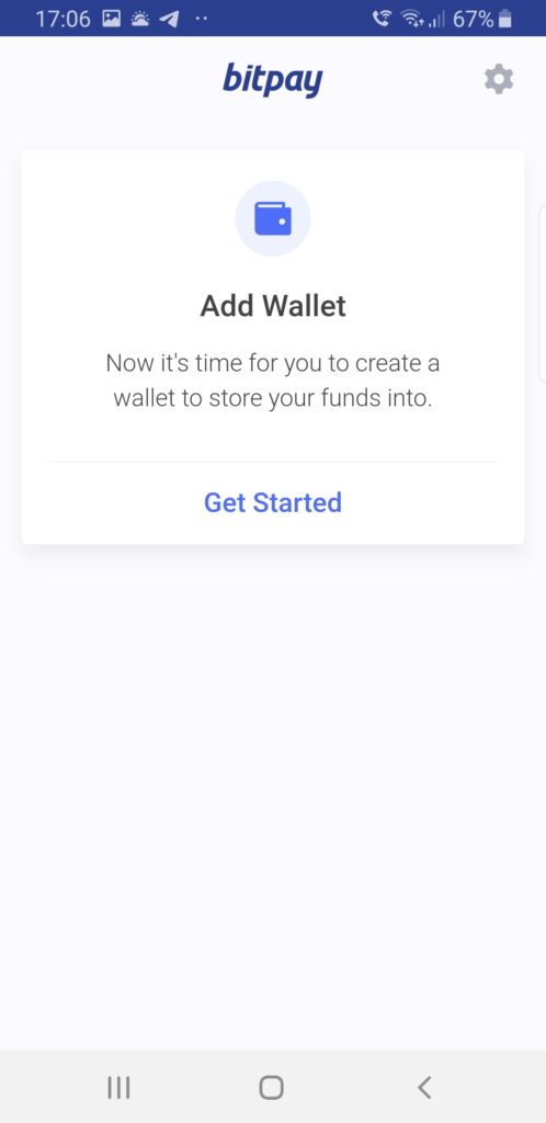 bitpay mobile maakt een nieuwe portemonnee aan