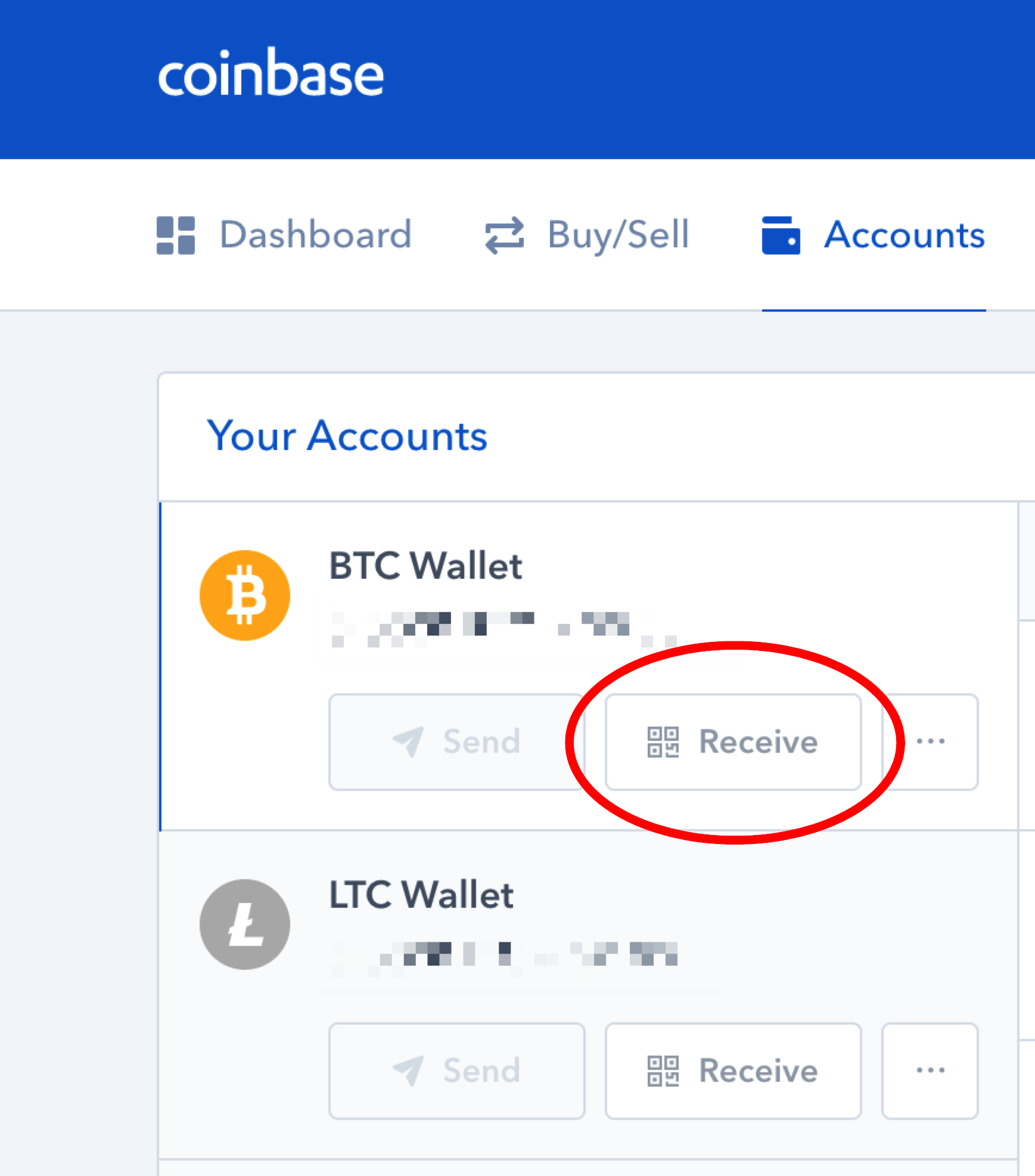 Ecran portofel Coinbase