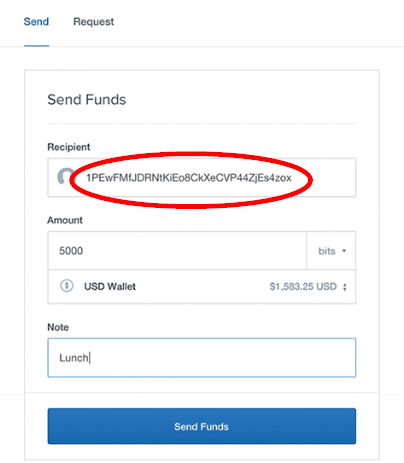 Adresa Coinbase Send Funds