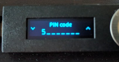„Nano Ledger S“ PIN kodas