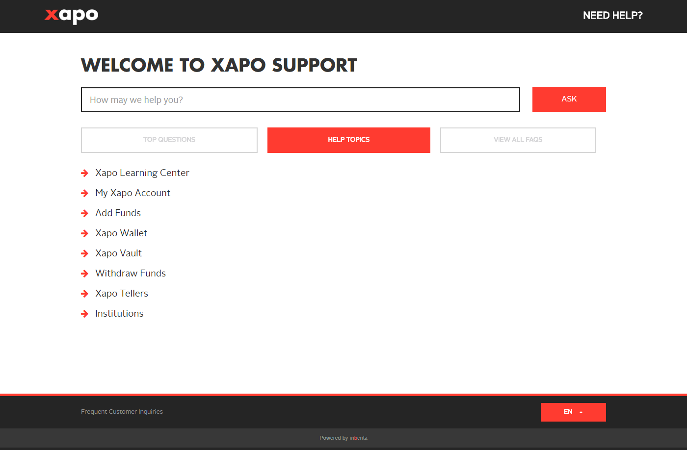 Xapos kundsupport