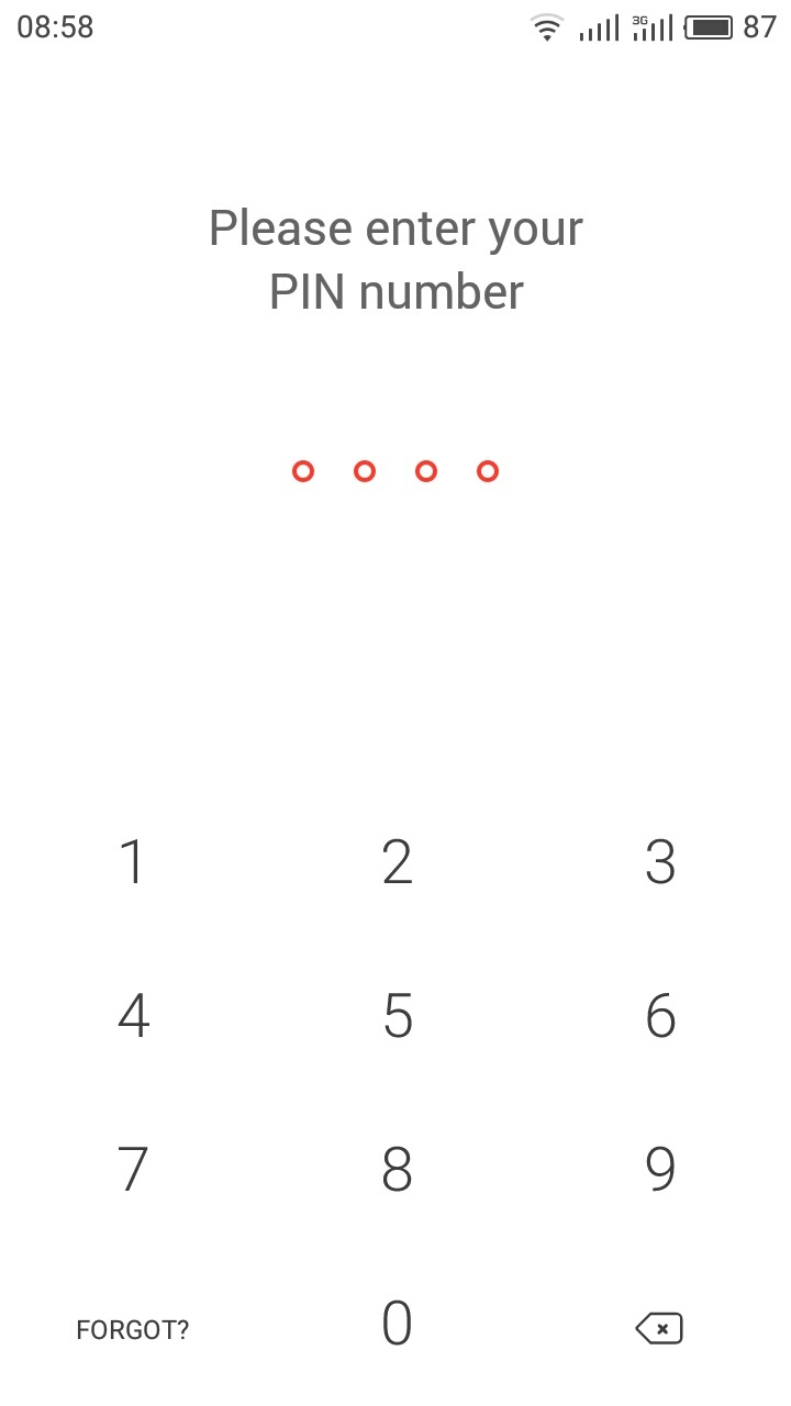 Digite o PIN no Xapo