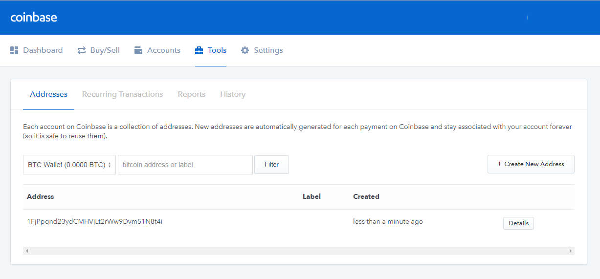 Adresa peňaženky nájdete na Coinbase