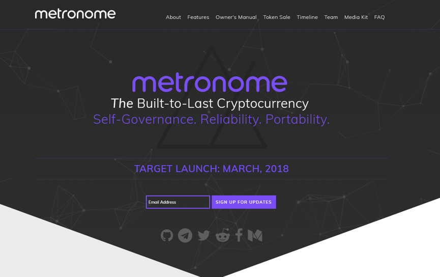 Webové stránky Metronome