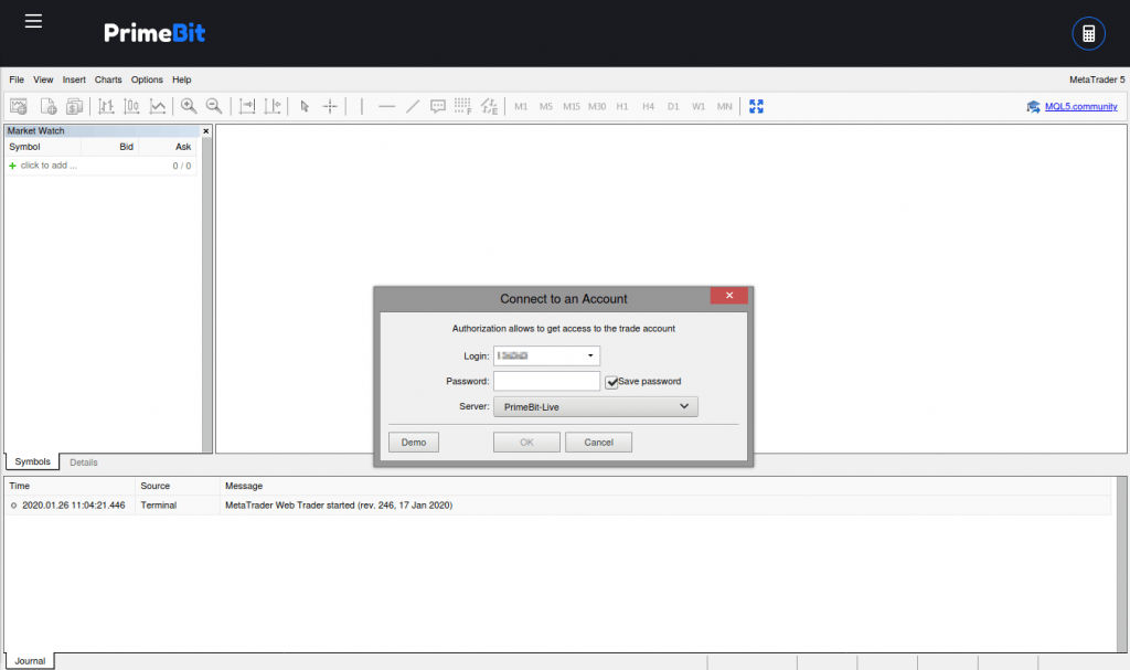 mt5 primebit login