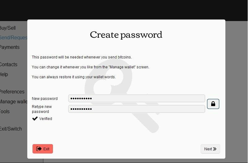 Vytvorte si heslo v peňaženke MultiBit