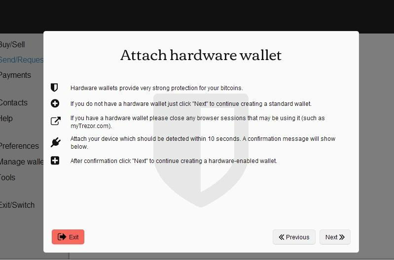 Informații despre atașarea portofelului hardware