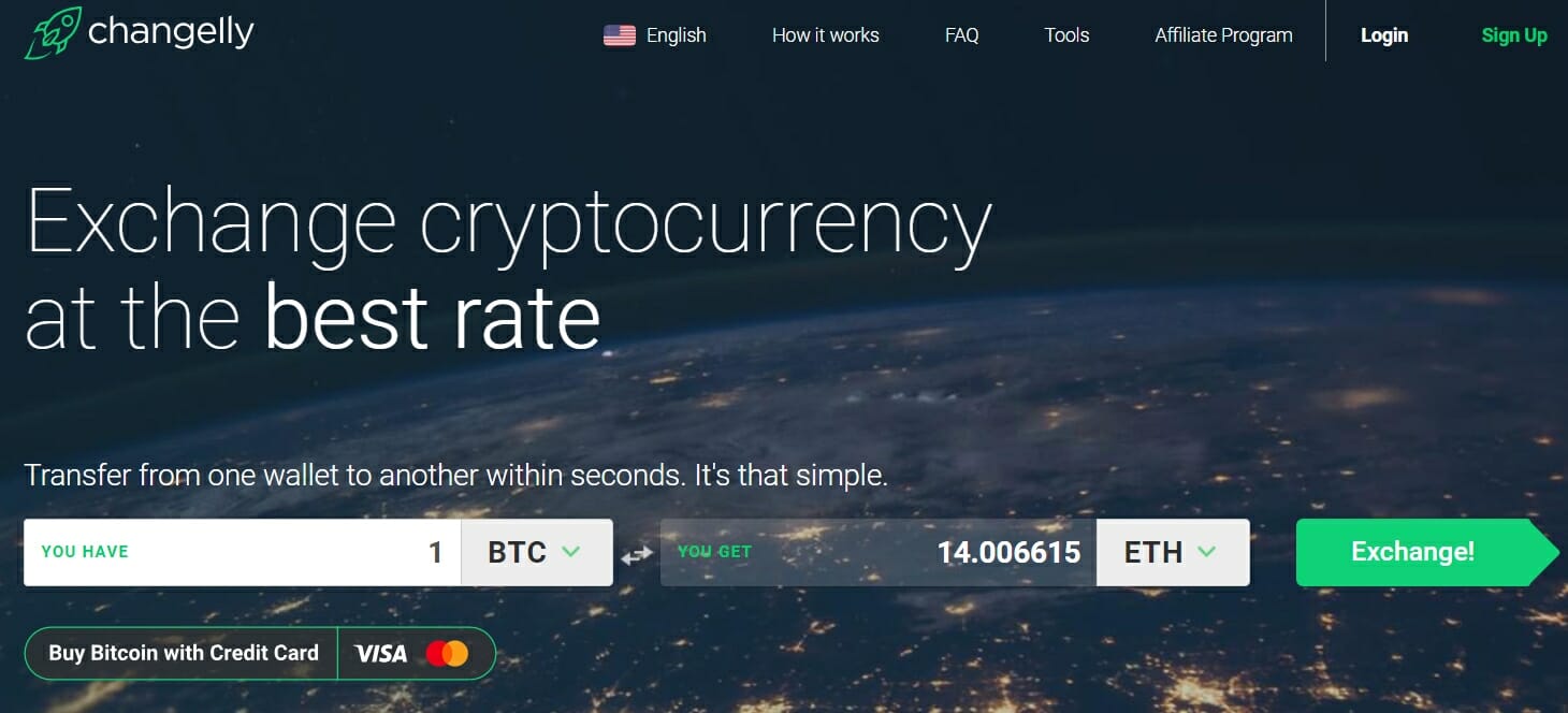 Intercambio Changelly BTC