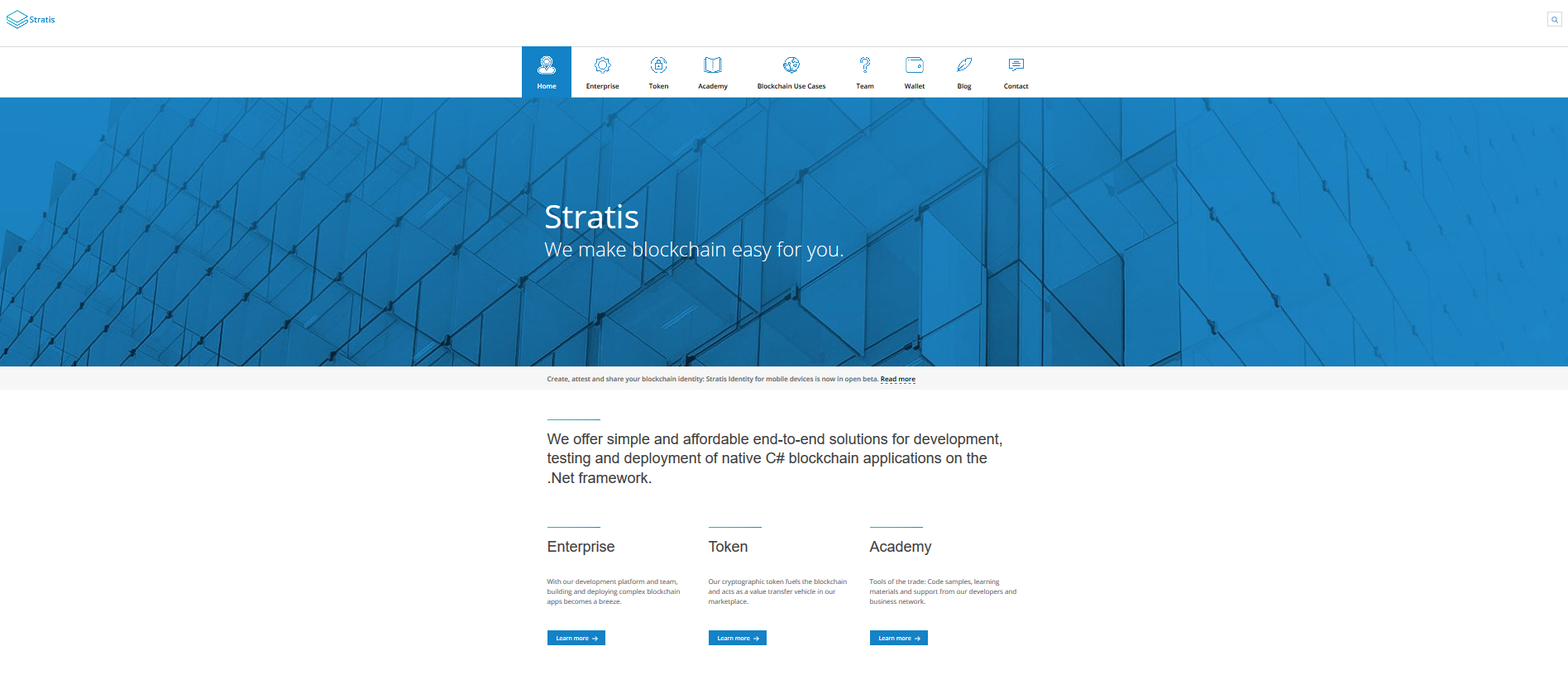 Sitio web de Stratis