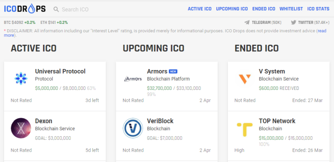 calendário criptomoeda icodrops