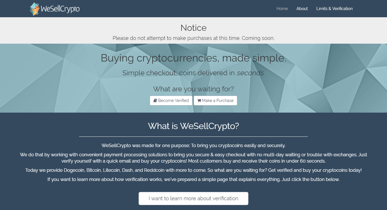 WeSellCrypto网站