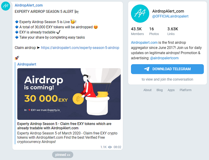 airdrop waarschuwing