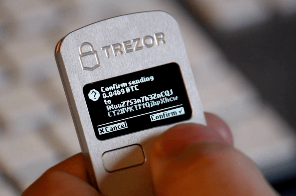 TREZOR lommebok sikkerhet med 24 ord frø