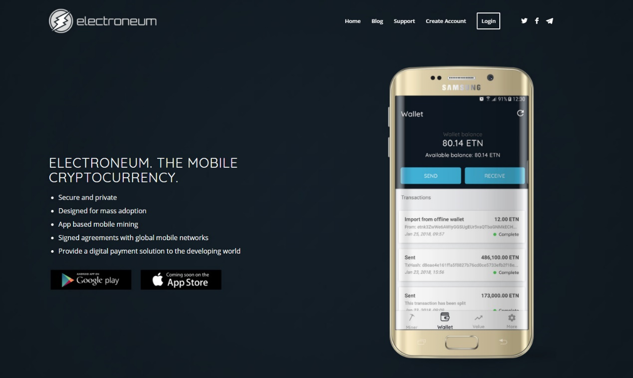 Electroneum mobil madencilik deneyimi