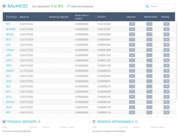 depósitos y retiros de yobit