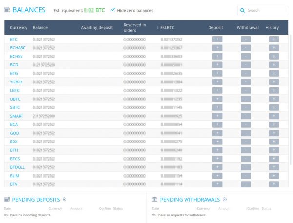 depósitos y retiros de yobit